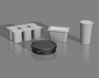 Food containers 1/12 Scale - Digital STL files for 3d Printing