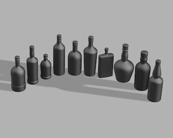 Pack 1 - 10 Spirit Bottles - 1/12 Scale - Digital STL files for 3d Printing