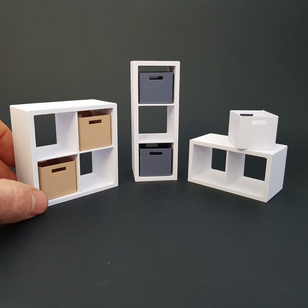 Cube Shelves and Storage - Miniature Furniture 1/12 Scale - Digital STL file for 3d Printing