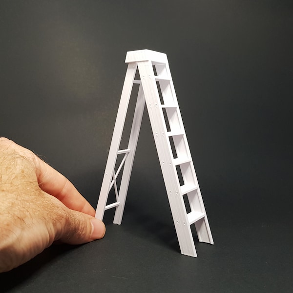 Folding Step Ladder - Miniature Furniture 1/12 scale, Digital STL files for 3d Printing