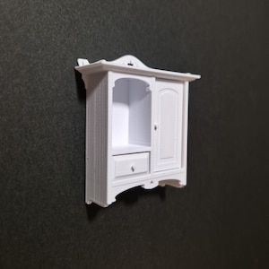Miniature Wall Cabinet with working drawer and door - Miniature Furniture 1/12 scale, Digital STL files for 3D Printing