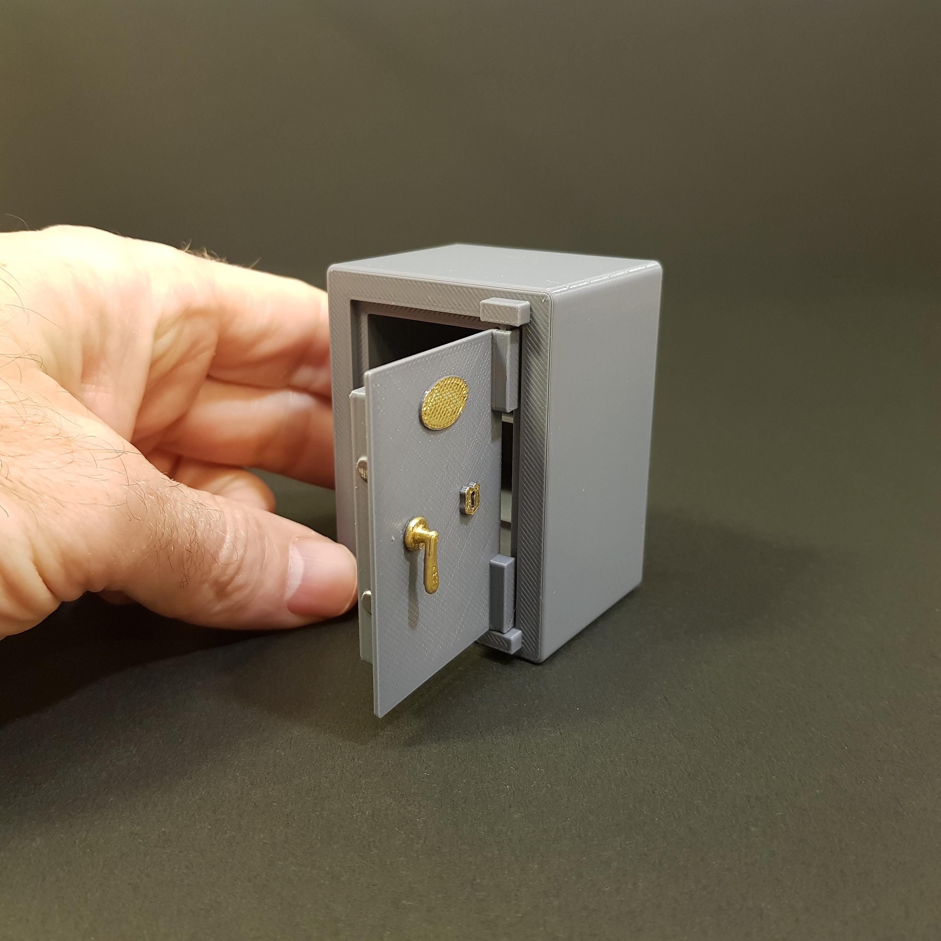 Caja fuerte en miniatura con puerta abatible - Escala 1/12, Archivos STL digitales para impresión 3D