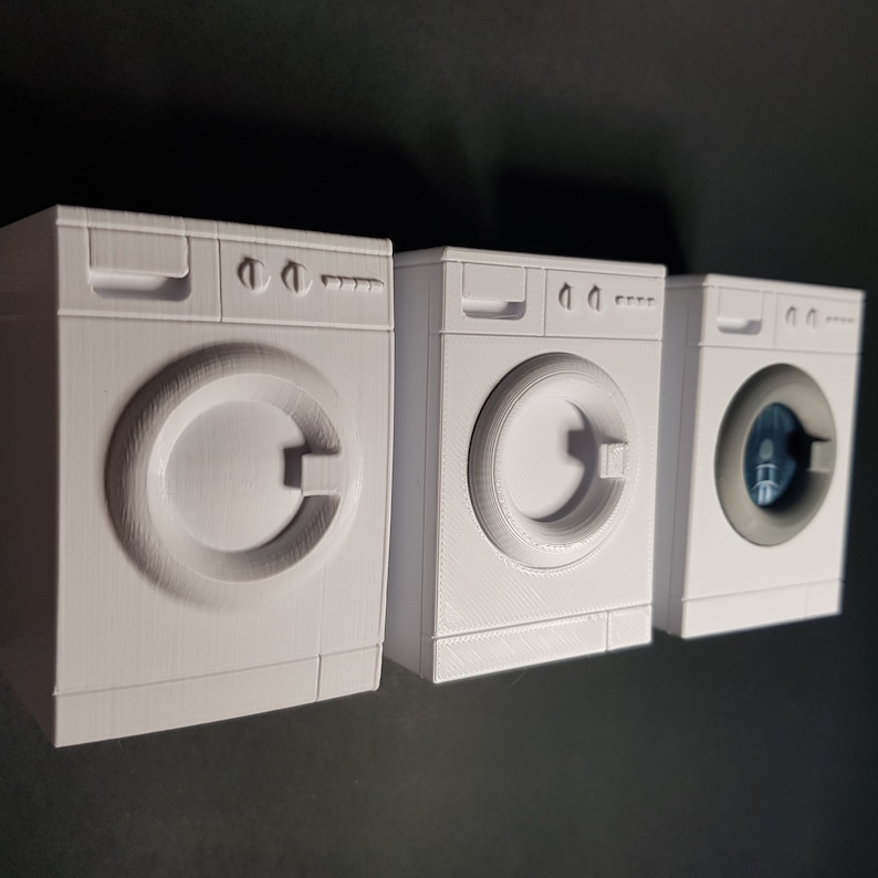 Miniature Washing Machine - 3 Designs - Miniature Appliances 1/12 scale, Digital STL files for 3d Printing image 10
