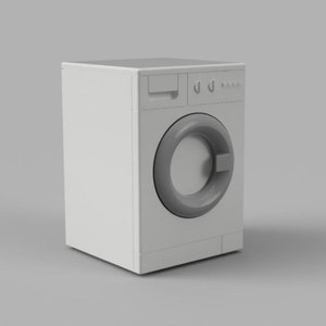 Miniature Washing Machine - 3 Designs - Miniature Appliances 1/12 scale, Digital STL files for 3d Printing image 1