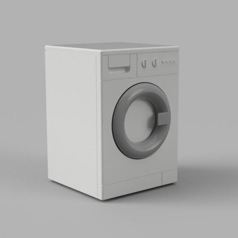 Miniature Washing Machine - 3 Designs - Miniature Appliances 1/12 scale, Digital STL files for 3d Printing image 1
