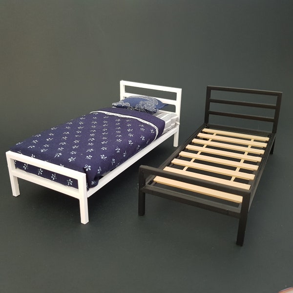 Single Bed Frame - Miniature Doll House Furniture - Digital STL file for 3d Printing