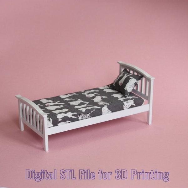 Single Bed - Doll House Furniture - Digital STL file for 3d Printing