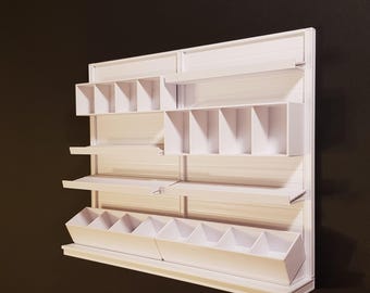Miniature Shelves - Configurable layout - Miniature Furniture 1/12 scale, Digital STL files for 3d Printing