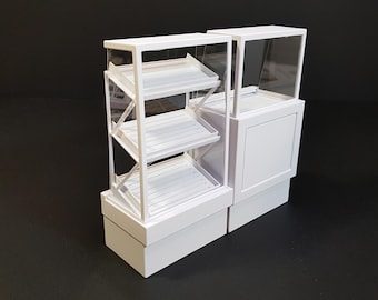 2 Miniature Bakery Display Cabinets - Miniature Furniture 1/12 scale, Digital STL files for 3d Printing