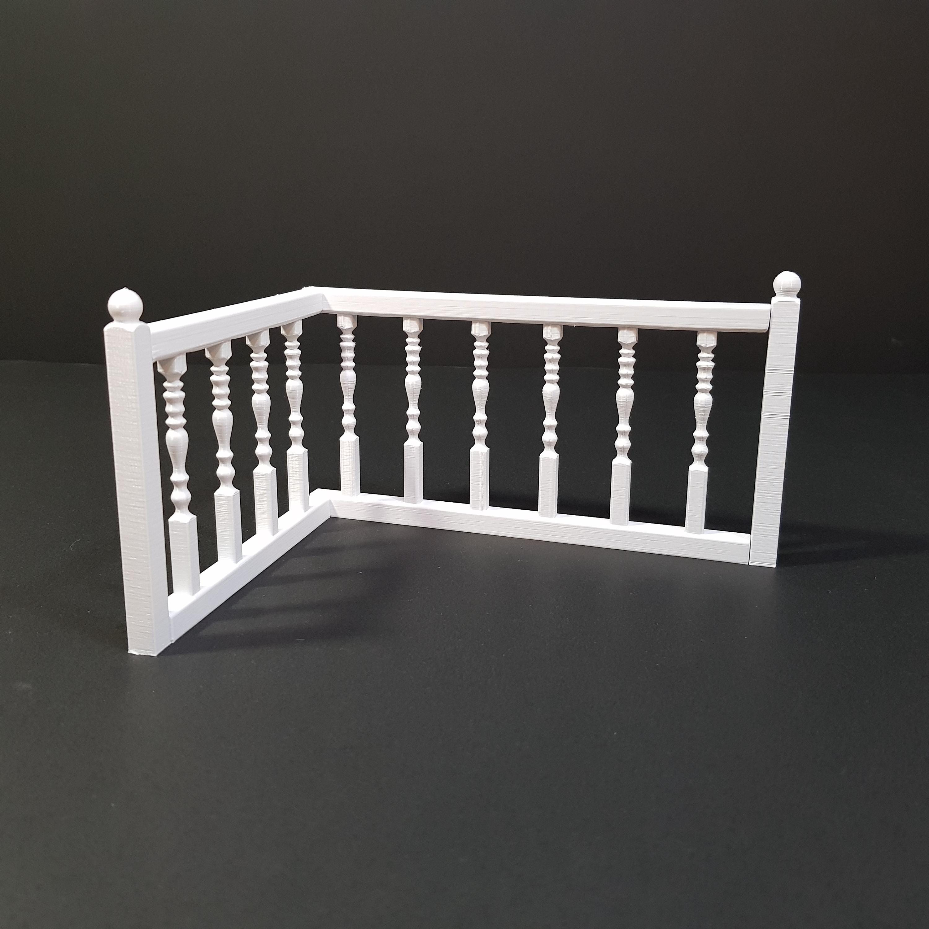 3d Printed Railing Miniature Wooden Railings Kit 1/12 Scale, 10 Different Panels Included ...