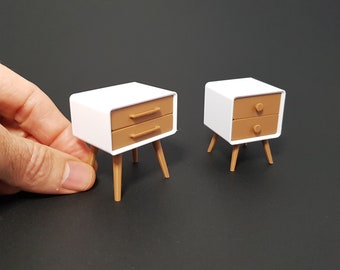 Bedside Tables - 2 Designs Included - Miniature Furniture 1/12 scale, Digital STL files for 3d Printing