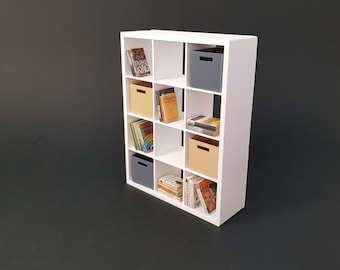 Cube Shelves X and Storage Miniature Furniture 1/12 Scale
