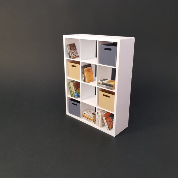 Cube Shelves 3 x 4 and Storage - Miniature Furniture 1/12 Scale - Digital STL file for 3d Printing