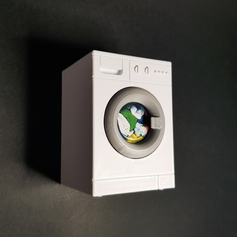 Miniature Washing Machine - 3 Designs - Miniature Appliances 1/12 scale, Digital STL files for 3d Printing image 9