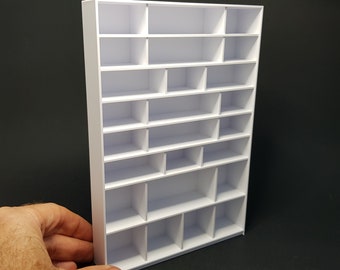 Miniaturowa półka ścienna/regał na książki - skala 1/12 - w zestawie 2 wersje, pliki cyfrowe STL do druku 3D