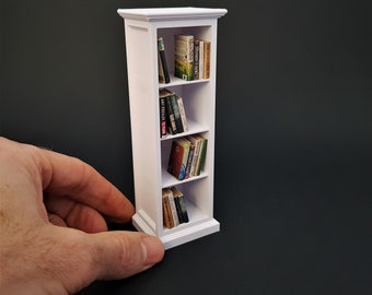 Miniaturowy regał z 4 półkami - Miniaturowe meble skala 1/12, pliki cyfrowe STL do druku 3D