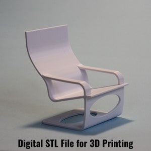 Comfy lounge chair - Doll House Furniture - Digital STL file for 3d Printing