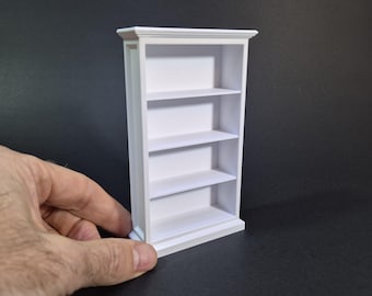 Miniature Bookcase with 4 shelves - Miniature Furniture 1/12 scale, Digital STL files for 3d Printing