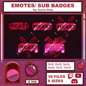 Vampire Succubus Twitch Sub Badges | Creepy Cute Horrorcore Emotes | Goth Stream Assets for Twitch, Discord, and Youtube