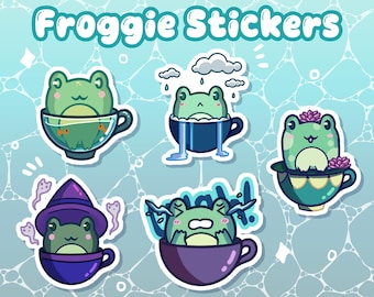 Holographic Frog Sticker: Waterproof Vinyl Cottagecore Toad (2-inch)