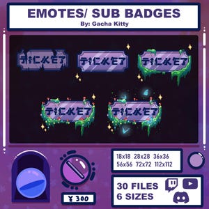 Fairy Witch Twitch Sub Badges: Cottagecore Kawaii Emotes