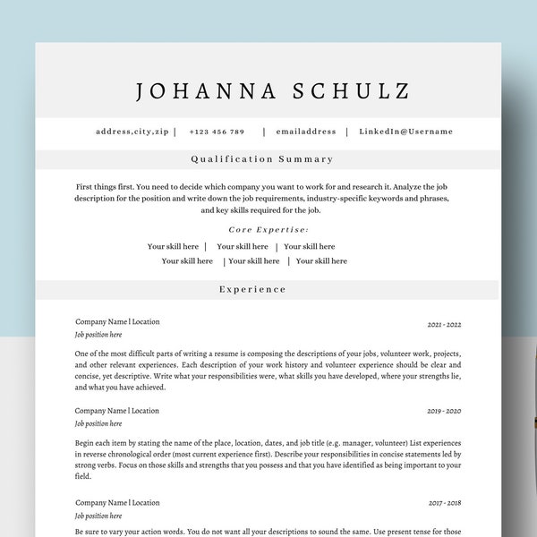 Customer Service Resume Template, Virtual Assistant Resume Template, Remote Worker Resume Template  + Cover Letter, References, Editable