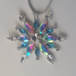 Adorno de copo de nieve de cristal