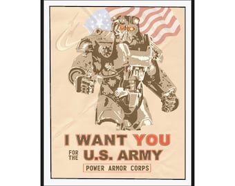 I Want You! Pre-War Fallout Poster -- 16in x 20in