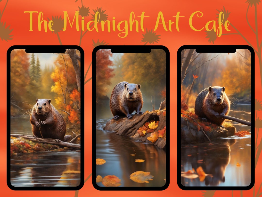 Beaver (set 2), Fall Phone Wallpaper, Beaver, Fall, Autumn, iPhone ...