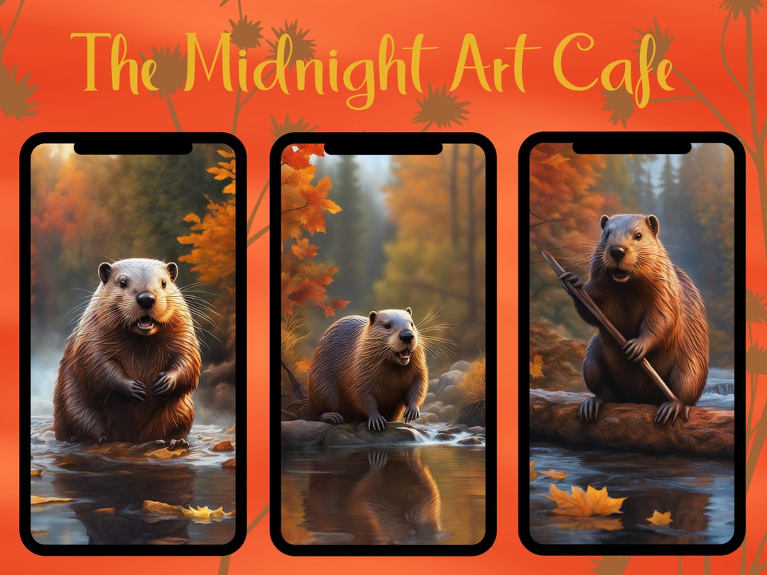 Beaver (set 3), Fall Phone Wallpaper, Beaver, Fall, Autumn, iPhone ...