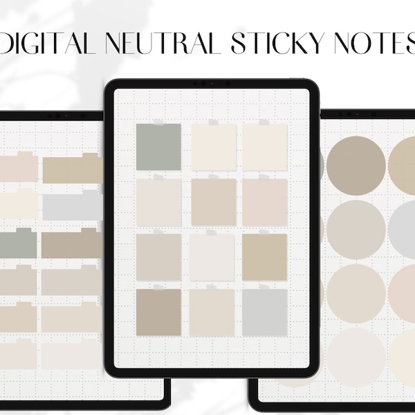 Digital Sticky Notes, Neutral Stickies, Instant Download, Ipad Planner Sticky Notes, GoodNotes, Notability