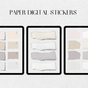 Paper Digital Stickers, Instant Download, Ipad Planner Sticky Notes, GoodNotes, Notability