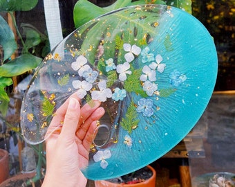 Floral Paint Palette, Floral Resin Paint Palette, Resin Flower Painters Palette, Creative Artist Gift, Real Pressed Flowers, Art Lover Tools
