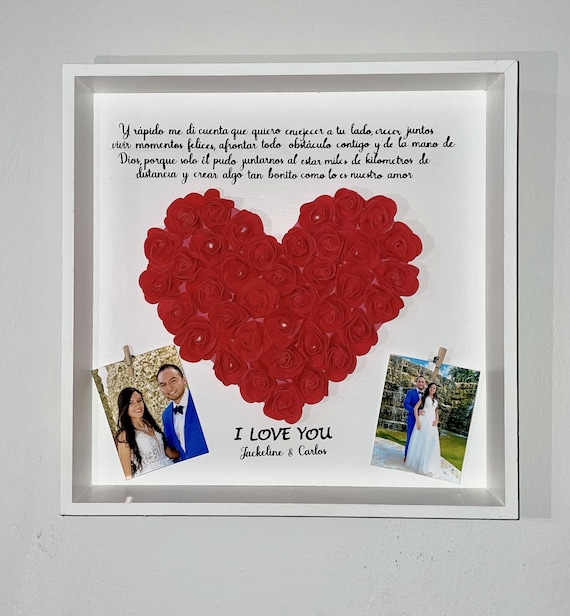 Cuadro Personalizado, Rosas En Foam, Mensaje Personalizado, Collage De  Fotos, Regalo De Aniversario, San Valentín, Madres,cumpleaños 