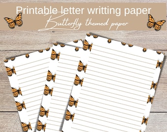 beautiful paper for writing Butterfly themed stationary, Printable paper, Handmade writing paper, digital writing paper