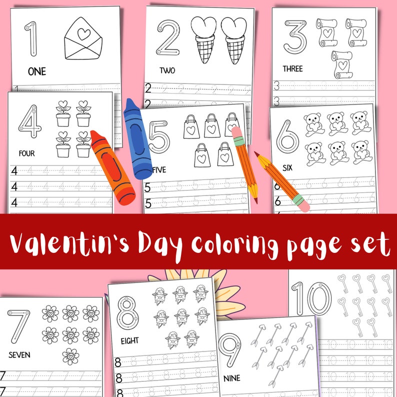 Valentine Preschool Printables Preschool Valentine Printables Color By Numbers Printable