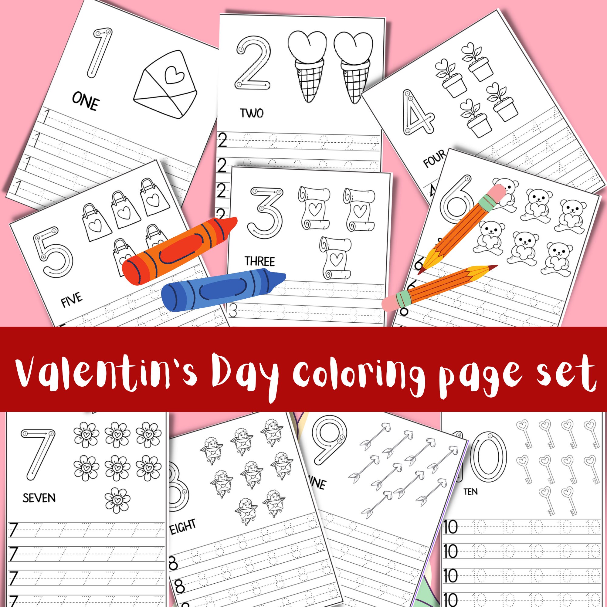 Valentine Preschool Printables, Preschool Valentine Printables, Color ...