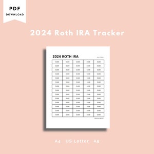 2024 Roth IRA Tracker | 7,000 Retirement Savings Tracker