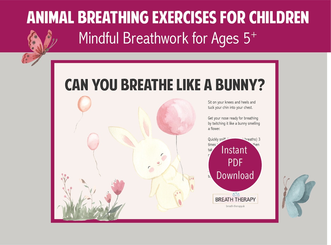 Printable Bunny Breathing Exercise for Children Mindful Breathwork for