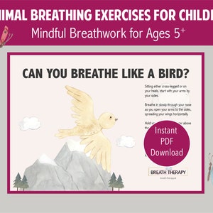 Printable Bird Breathing Exercise for Children: Mindful Breathwork for Ages 5+ — PDF