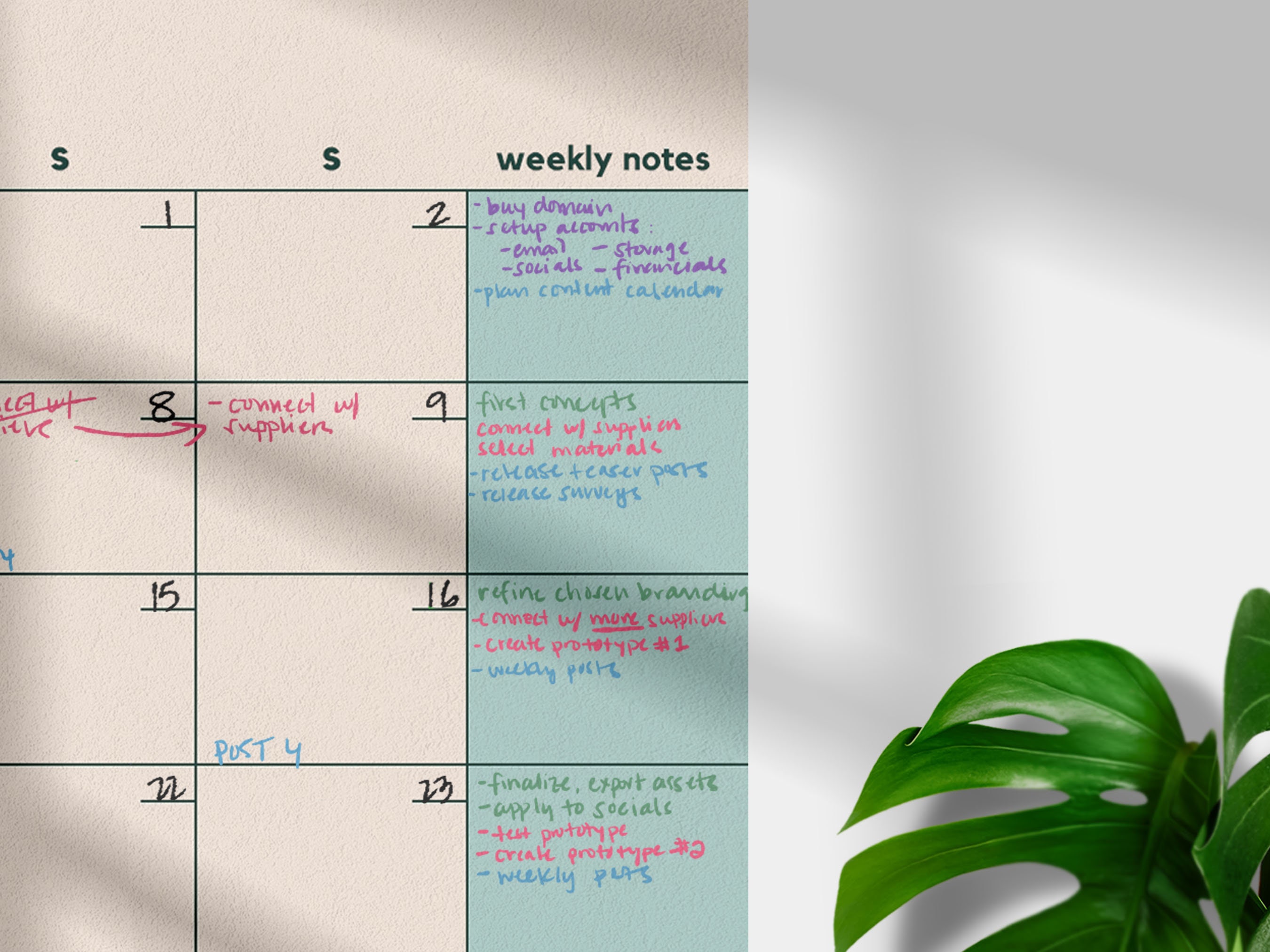 Colorful Monthly Wall Calendar 2024 A2 A3 A4 Sizes Etsy Australia