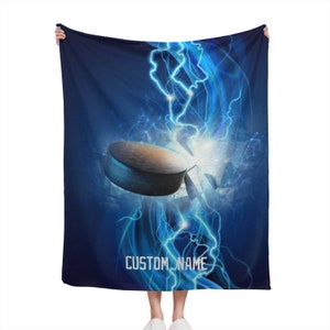 Ice hockey  Blanket Custom Name Blanket, Hockey Throw Blanket, Hockey Fleece Blanket, Ice hockey  Cozy Blanket, Hockey  Blanket
