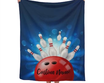 Bowling Blanket Custom Name Blanket, Bowling ball Throw Blanket, Bowling Fleece Blanket, Bowling  Cozy Blanket, Bowling Blanket