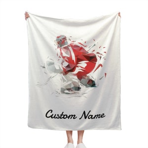 Ice hockey  Blanket Custom Name Blanket, Hockey Throw Blanket, Hockey Fleece Blanket, Ice hockey  Cozy Blanket, Hockey  Blanket