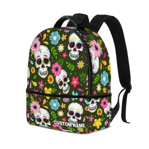 Sugar Skulls Rucksack für Kinder und Erwachsene, Laptop Rucksack, Sugar Skull Leichter Rucksack, Reiserucksack mit Sugar Skulls Design