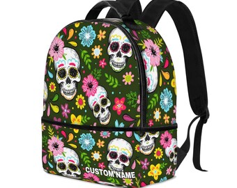 Sugar Skull Backpack, Day of the Dead Backpack, Candy Skull  display picture 3
