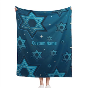 Star of David Blanket, Israel Blanket, Judaism Throw Blanket, Jewish Fleece Blanket, Star of David Adult Kid Blanket, Jewish Gifts