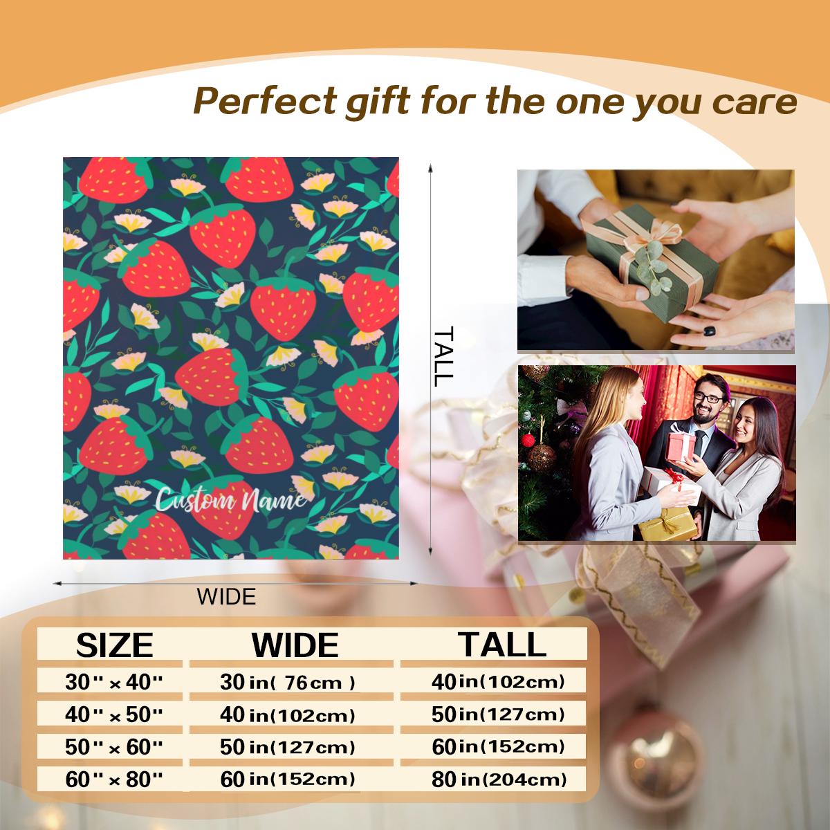 ストロベリーブランケット カスタムネームブランケット、ストロベリー