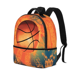 Basketball Backpack for Kids and Adults, Laptop Backpack, basketball Ball Lightweight Backpack, Travel Backpack with Full Print Design