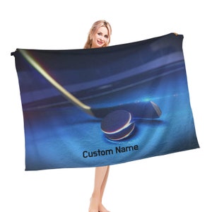 Ice hockey  Blanket Custom Name Blanket, Hockey Throw Blanket, Hockey Fleece Blanket, Ice hockey  Cozy Blanket, Hockey  Blanket